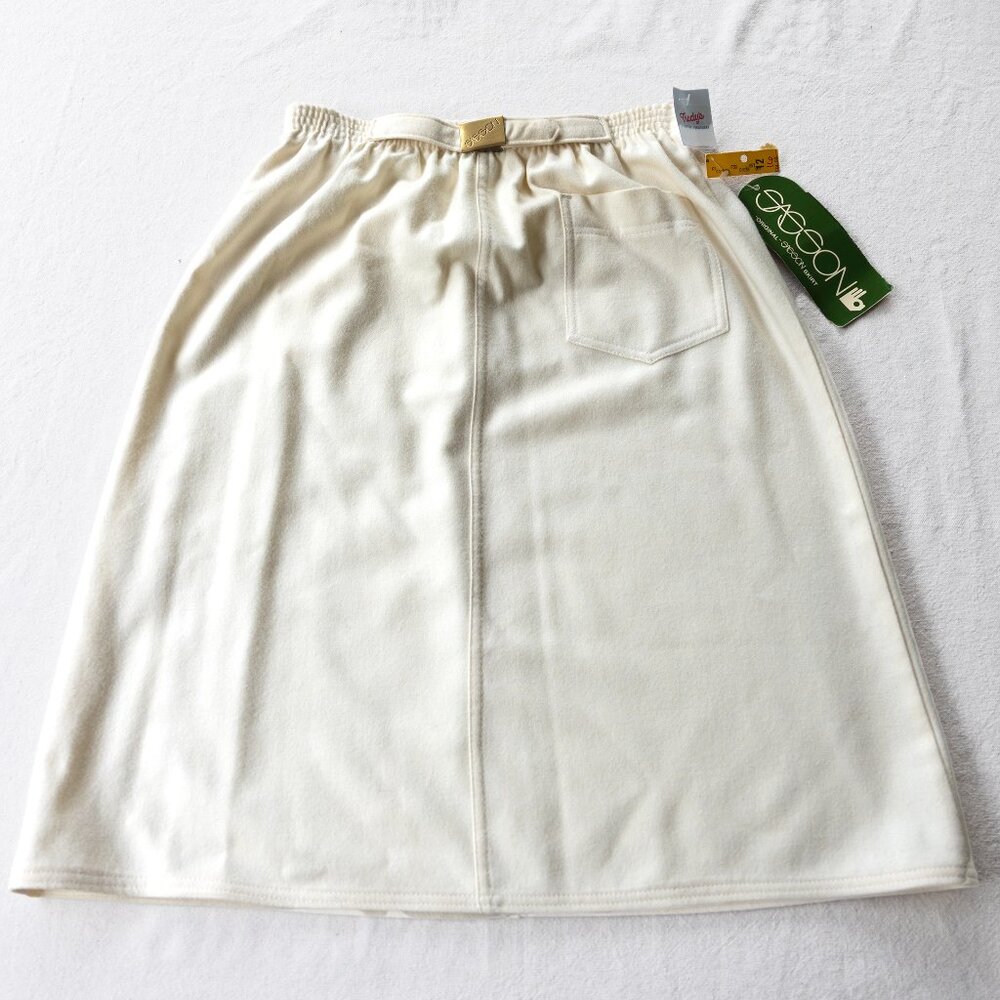 Vintage 80s Cream Wool Skirt | Old Money Quiet Luxury